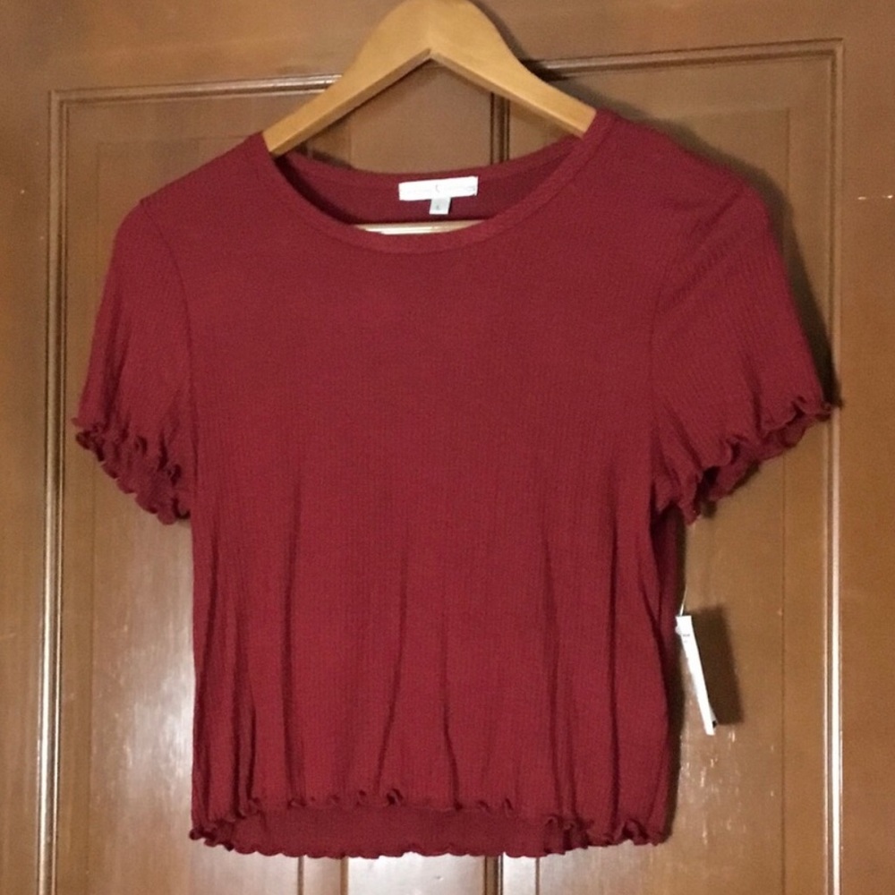 NWT Moa Moa Cropped Ribbed Shirt